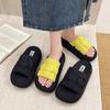 Woven slippers New cool slippers Thick-bottomed open-toe one-word outer wear Summer 2025 Premium Versatile Casual Women