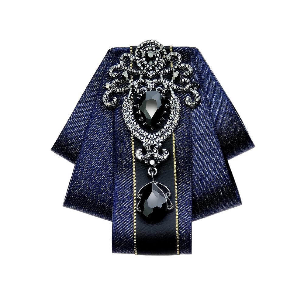 Men's Formal Large Diamond Lapel Pin & Bow Tie Brooch - Wedding & British Style Attire