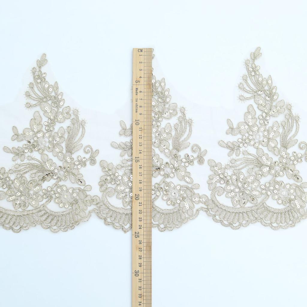 Car Bone Sequined Lace 25Cm Wide Wedding Dress Accessories Lace Gold Bead Lace Lace