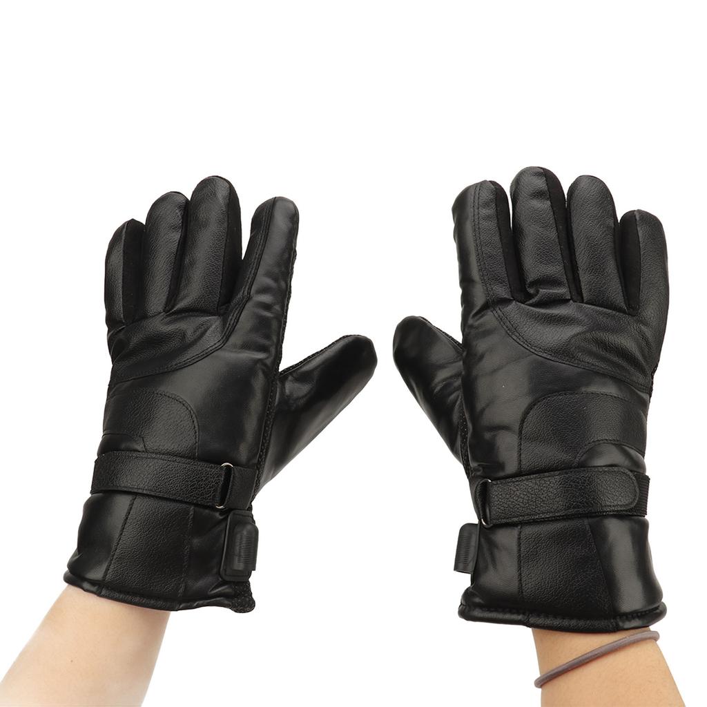 2pcs Heated Gloves USB 5V Waterproof PU Leather Breathable Adjustable Can Touch The Phone Screen Electric Heating