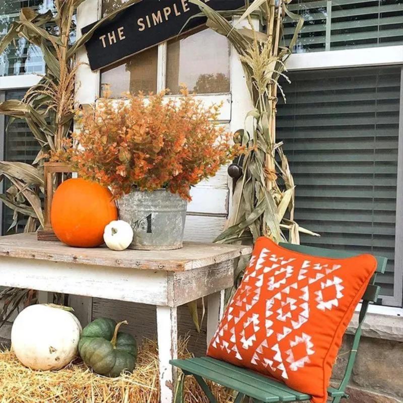 1–6 Bündel künstliche Herbstblumen, UV-beständig, Herbstdekorationen für Thanksgiving, Zuhause, Küche, Zimmer, Bauernhaus, Blumenarrangements für drinnen und draußen