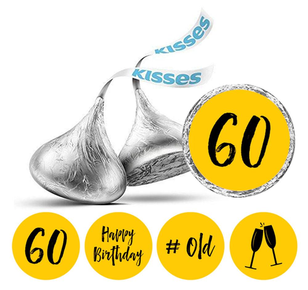 Darling Souvenir Chocolate Labels 60th Birthday Stickers Pack of 190 Pcs Party Favor