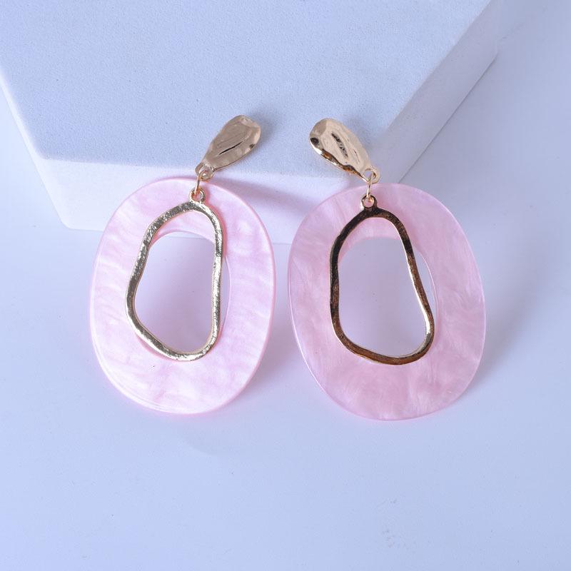 Trendy Geometric Hoop Earrings: Bold, Long, and Versatile Acrylic Design