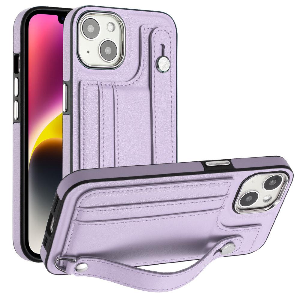Leather Wrist Strap Phone Case for IPhone 14 13 12 11 Pro Max XS X XR SE   7 8 Plus with Card Holder Protecting Cover