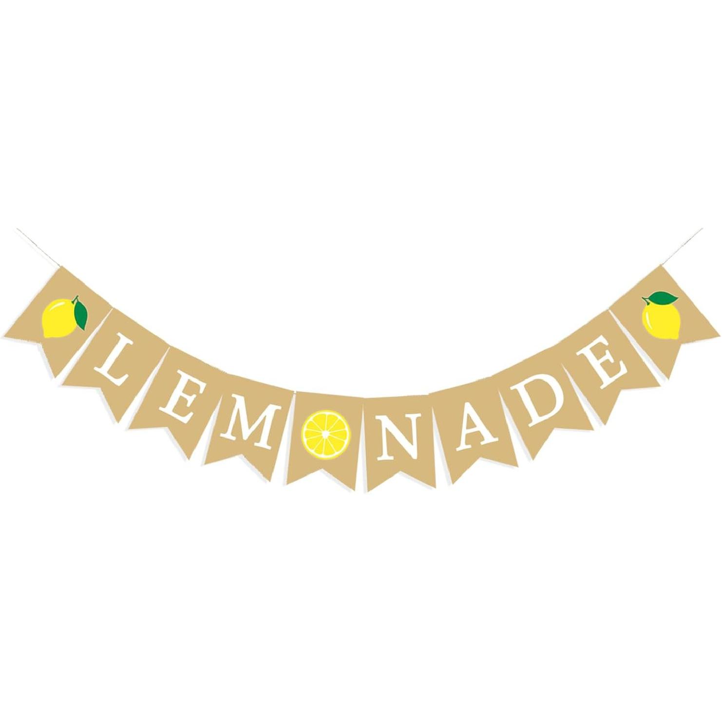 Lemonade Stand Banner for Kids – Rustic Lemonade Banner Sign for Lemonade Stand Supplies, Lemonade Party Decorations, Outdoor Lemon Stand Decor for