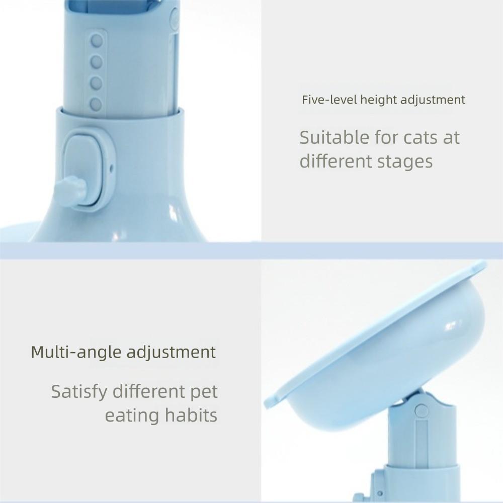 Height Adjustable Raised Cat Bowl Neck Protection Cat Food Plate Tilted Dog Feeding Bowl for Pet