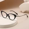 Women's Ultra-Light Tea-Colored Retro Cat-Eye TR90 Glasses Frame, Fit for Prescription, Slimming Korean Style.