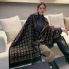 New Autumn and Winter Letter Medium and Long Imitation Cashmere Scarf Retro Women's Scarf Thickened Warm Women's Shawl