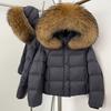 OFTBUY Fluffy Jacket Female Hooded White Duck Down Coat 2025 New Autumn Winter Top Clothing Women Tnick WarmReal Fox Fur Caot