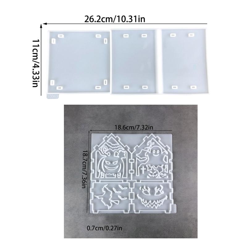 Flexible Silicone Mold Halloween Small House Decoration Making Mould Temperature Resistant Epoxy Mould for Ornament
