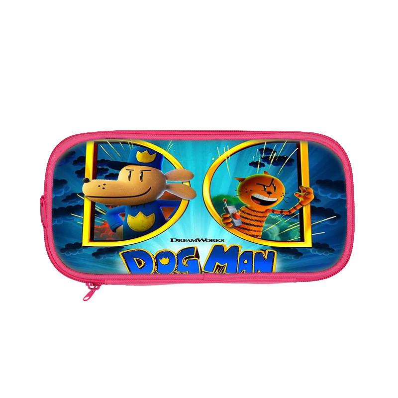 Dog Mans Cat Cartoon School Pen Bag With Durable Polyester For Elementary Students