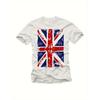 Camiseta vintage desgastada con gráfico de la bandera del Reino Unido para hombre, camiseta de manga corta con cuello redondo de mezcla de algodón suave para uso casual diario y estilo patriótico