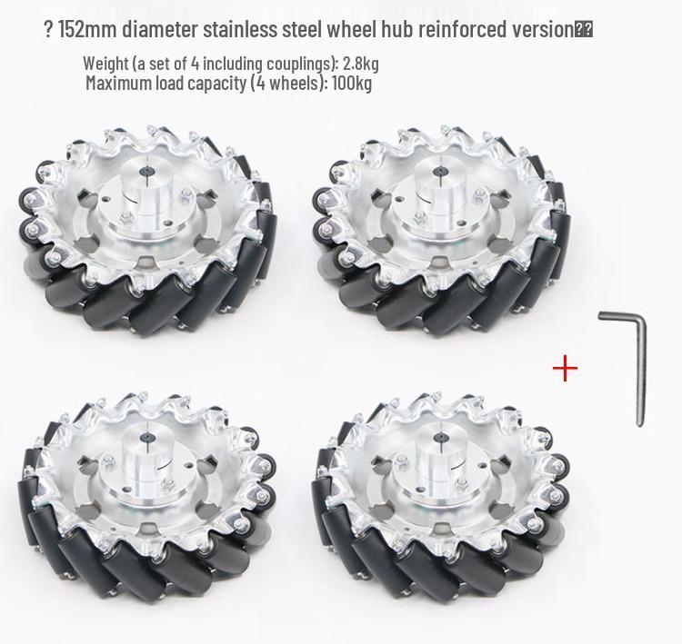 High-Quality 60mm Mecanum Wheel Set with Tight-Action Fixed Couplings - Ideal for DIY and Educational Projects