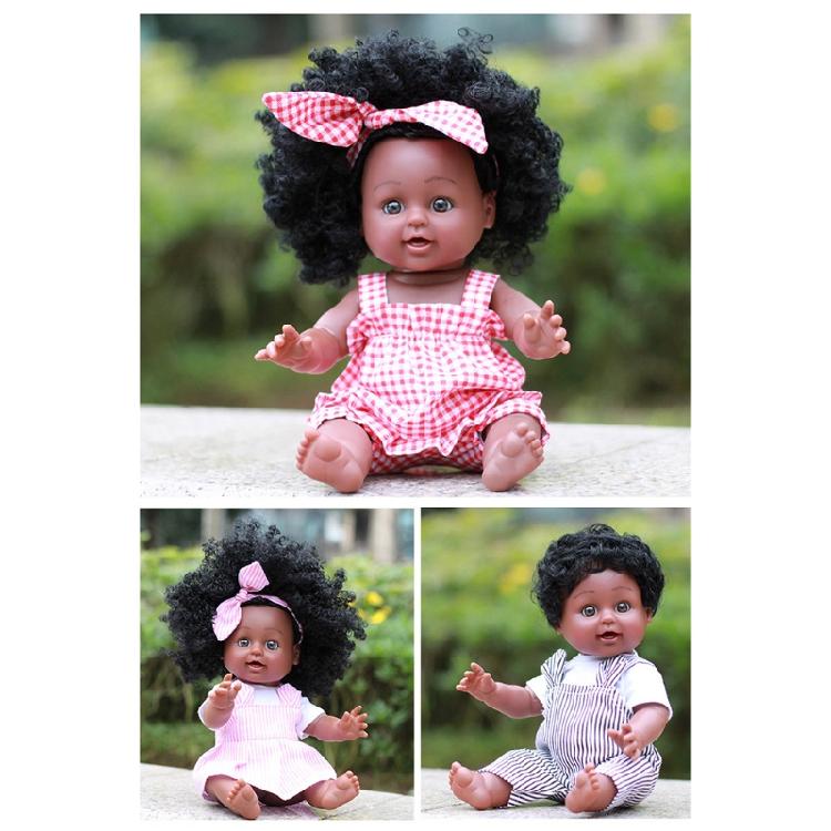 12in African American for Doll for Baby Girls Boys with Black Skin that Looks Re