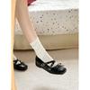 Bow Mary Jane ballet single shoes women's 2025 summer new French light mouth with skirt low heel jk small leather shoes