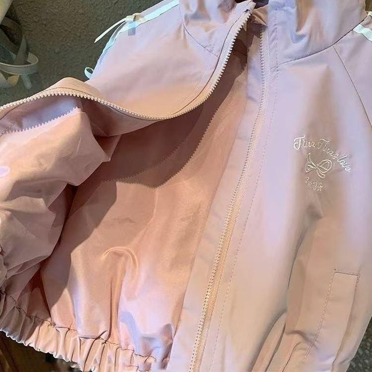 Mädchen Set im koreanischen Stil Jacke mit Schleifendetail Lässige Hose Frühlings-Kleidungsset für Kleinkinder Kleidung für Kleinkind-Mädchen Baby-Outfit-Set
