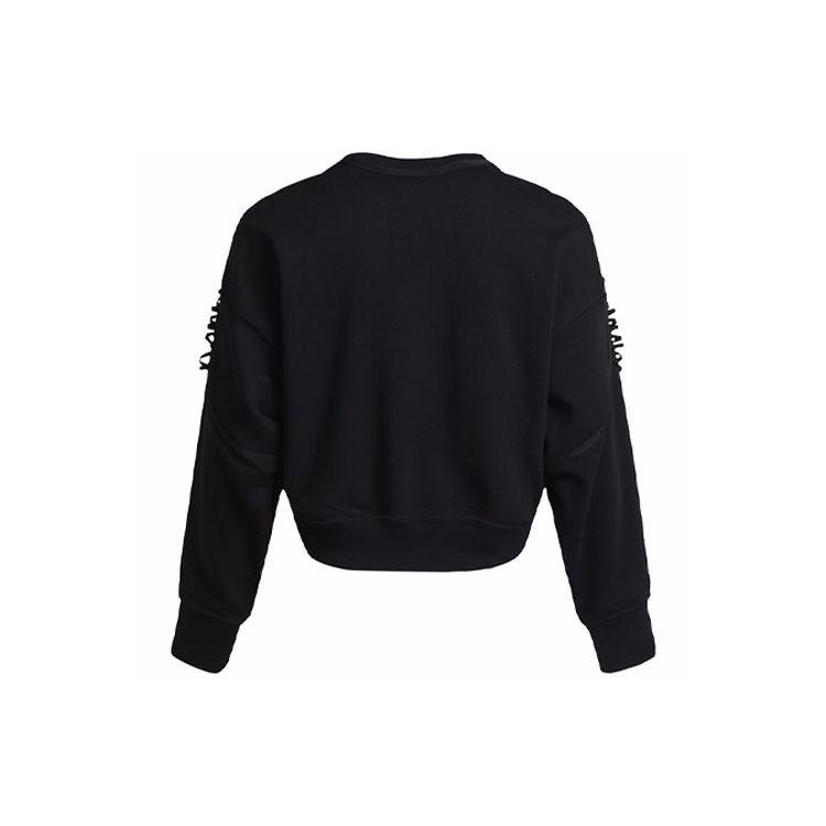 Nike Casual Knit Training Crew Neck Sweatshirt Women Tops Black DA0449-010