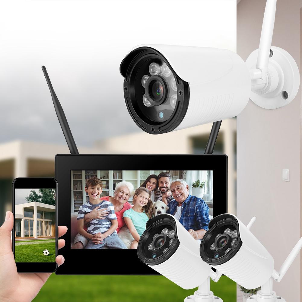 10in 1.3MP HD Wireless WIFI Baby Monitor 3 Cameras Smart DVR Home Security System