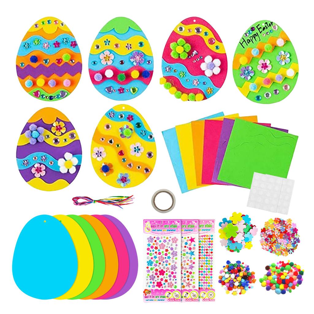 Arts And Crafts For Kids Ages 8-12 Girls Painting Easter Foam Sticker Set Egg Craft Diy Easter Eggs Rabbits And Chicks