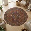 Cottagecore Aesthetic Home Decor Bird Pomegranate Round Rug Vintage Botanical Floral Soft Non-Slip Carpet for Living Room