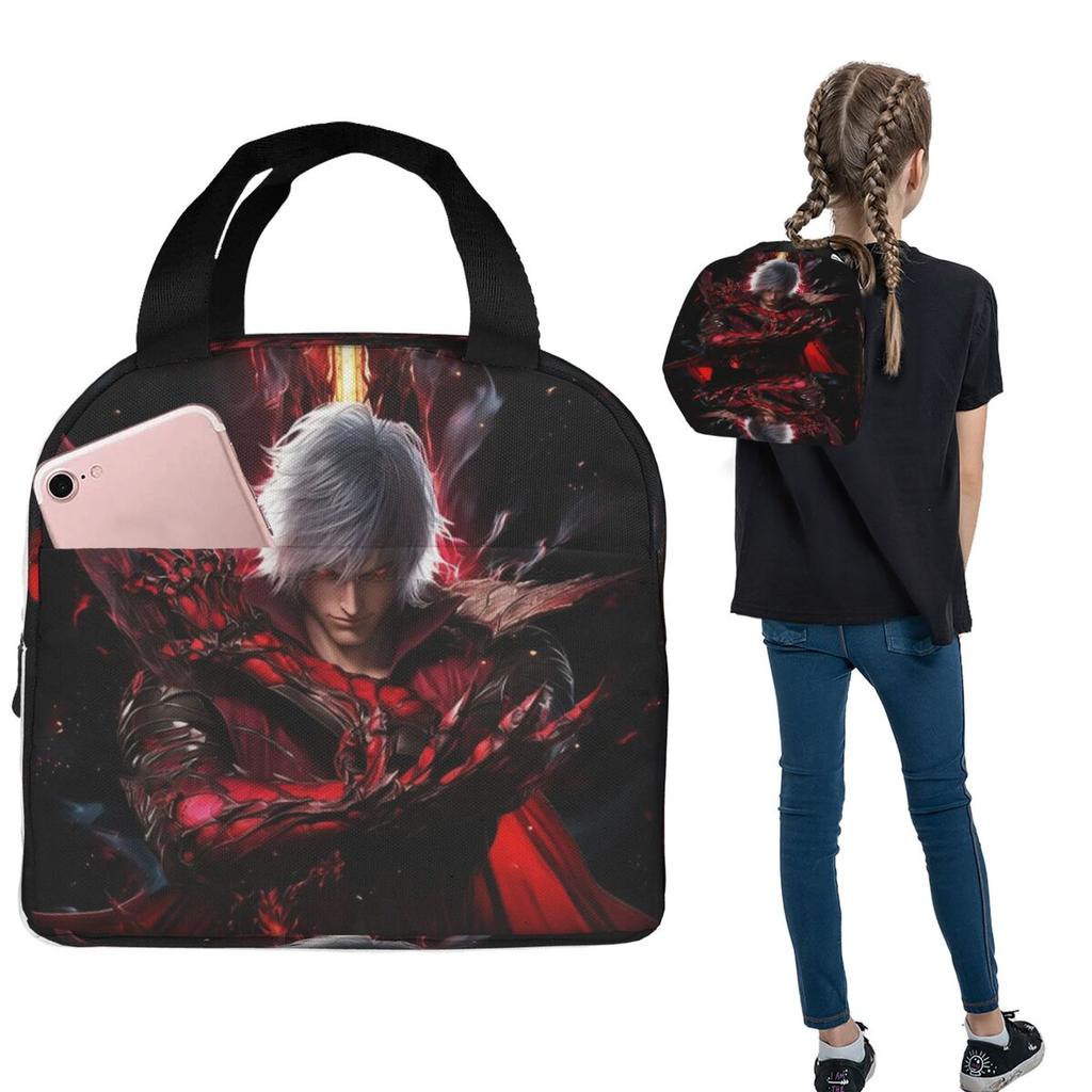 Devil May Cry Game Insulated Lunch Bag for Women Children Portable Food Boxes Thermal Lunch Box Tote