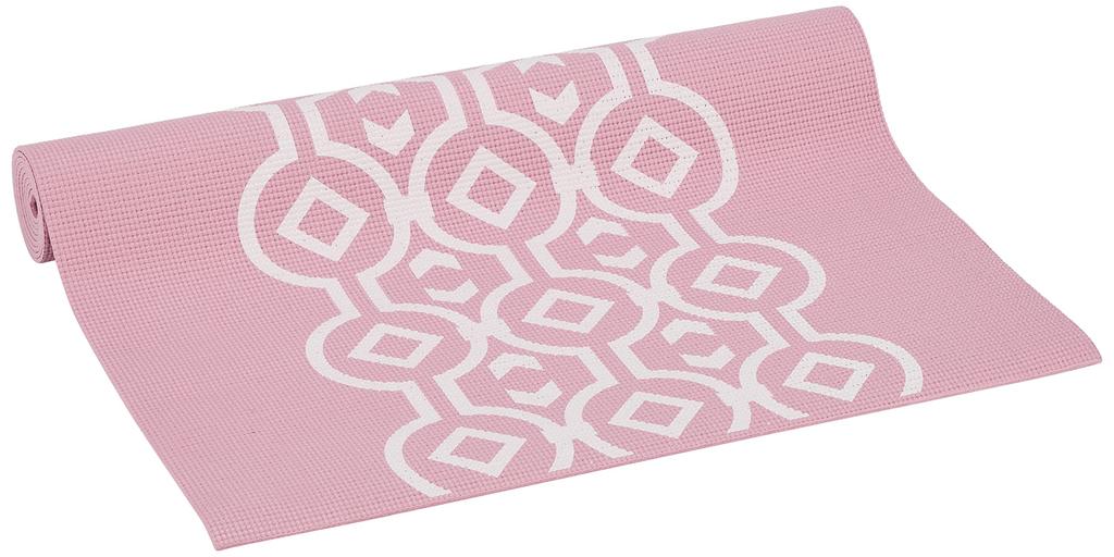 IRONMAN CLUB Print Yoga 4mm Coral with Elastic Band Mat, Thick, Pink, IMC-09P,