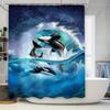 3D Printed Shower Curtain Waterproof Bath Decor Blue Whale Ocean Waves Print Home Decoration Bathroom Shower Curtains