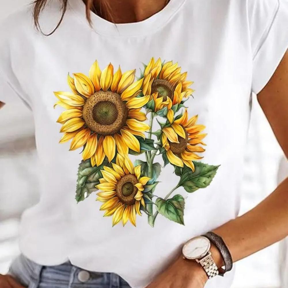 Butterfly Trend 90s Casual Top Clothes Female Short Sleeve Print Tshirts Fashion Oneck T Clothing for Women Graphic Tee