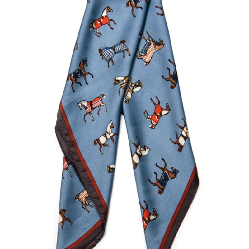 DOYOUKNOWMC ALL SEASON Mini Horse Print Blue Petite Scarf