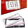 Car License Plate Frame for Women Men 2 Pcs Bling Rhinestone Licence Plate Holder Stainless Steel Covers with Screw Caps Crystal Glitter Tag