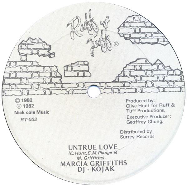 

12-дюймовая пластинка MARCIA GRIFFITHS Untrue Love RT002 RUFF TUFF 1982 Ямайка Регги Ска Даб Б/у