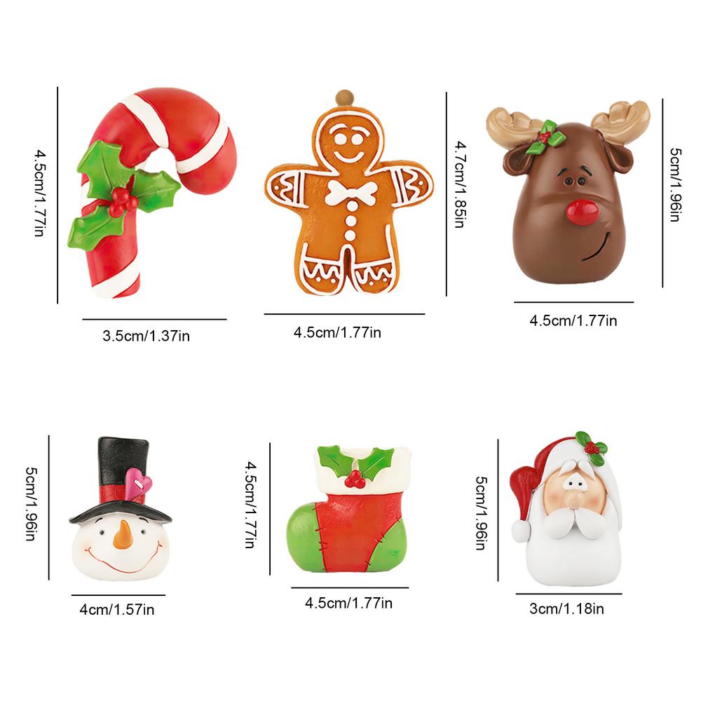 

Украшения Санта-Клауса для елки 6 шт. 3D Санта-Клаус Рождественские украшения Смола Лось Снеговик Пряничный человечек Носок