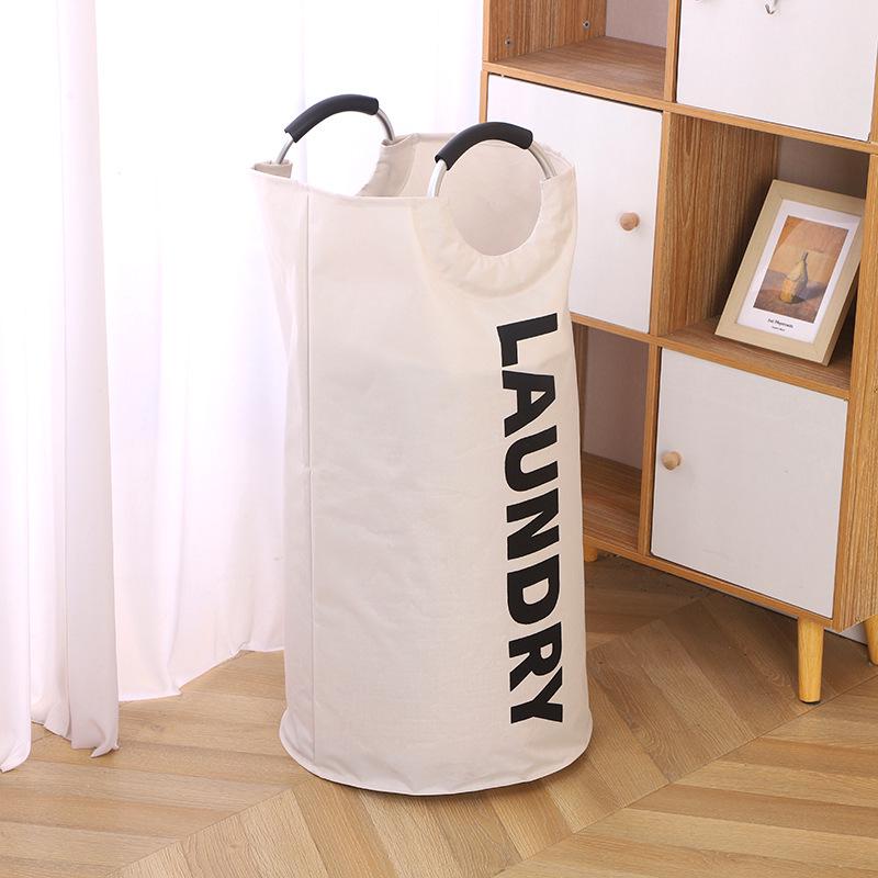 Foldable Large Capacity Oxford Cloth Laundry Basket with Alloy Handle