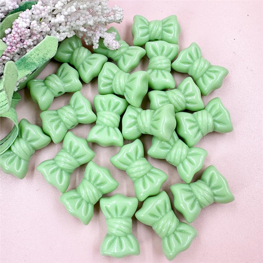 Beads Materials Fashion 16*23mm Mobile Phone Chain Making Bracelet DIY Solid Color Bowknot Macaron 20Pcs Jewelry Accessories  Accessories