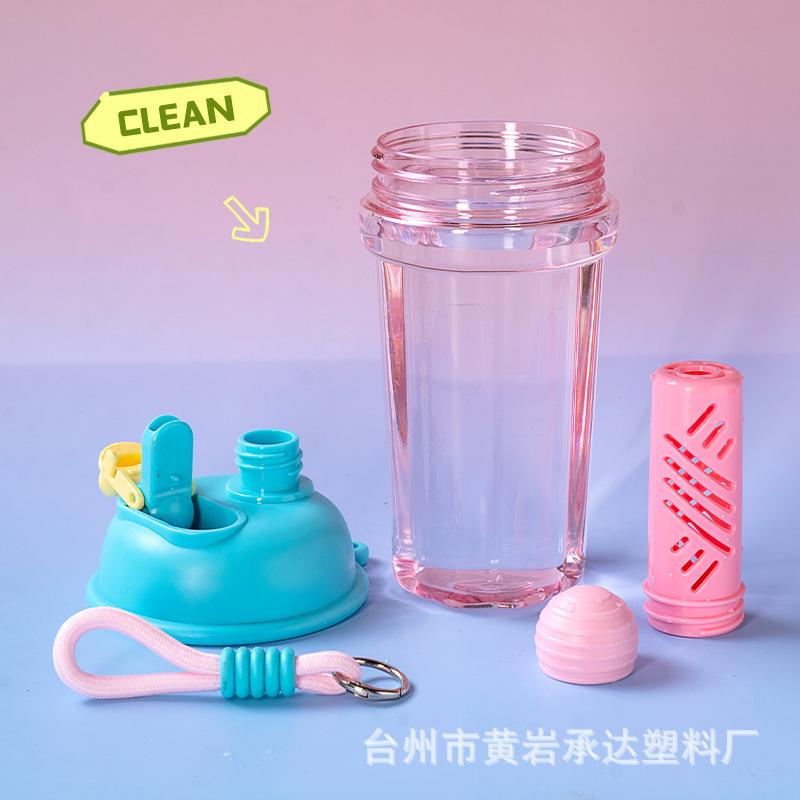 Water bottle new high value portable double drink plastic cup straw cup 110ml portable cute outdoor water cup easy cup