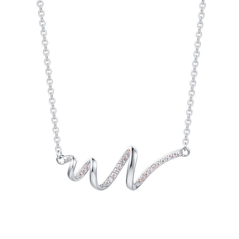 Fan Qi Купроникелевое Ожерелье  Волнистое Сердцебиение  - Женский Легкий Люкс Подвеска на Ключицу