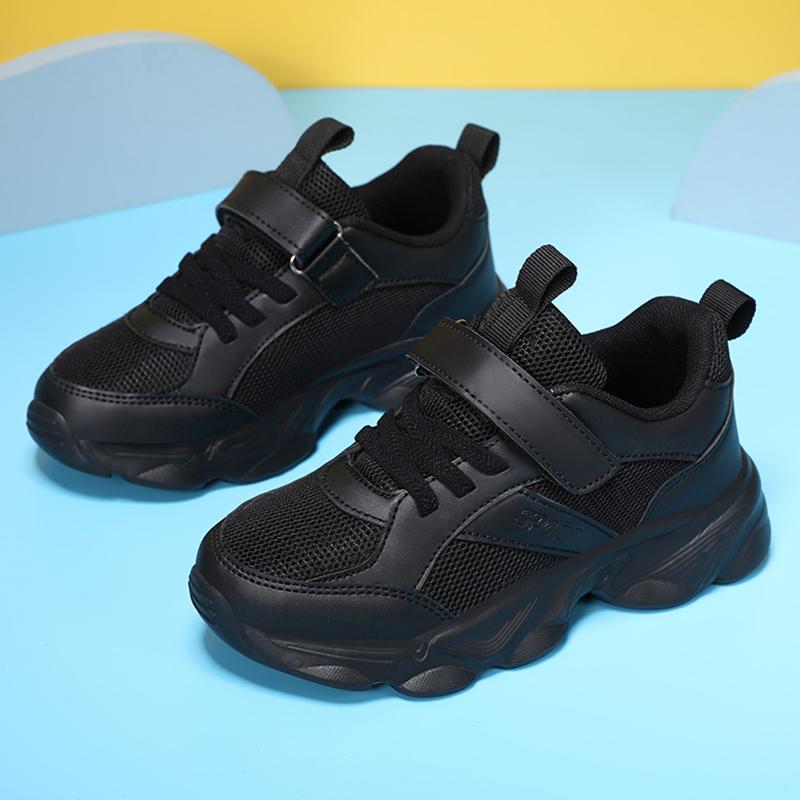 Summer Children Sneaker Boys Casual Shoes Black Breathable Student Running Shoes Fashion Kids Girls Outdoor Sport Tennis