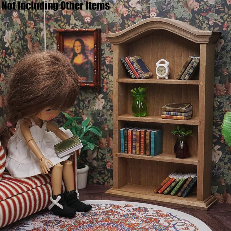 Odoria Dollhouse Book Miniature: 24-Piece Set of 1/12 Scale Notebook Paper Victorian Library Office - Mini School Supplies Antique DIY Accessories,