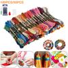 100 Skeins Per Pack Cross Stitch Thread Embroidery Floss For Beginners DIY Craft Bracelet Craft8M Skein No Repeat Rainbow Colors