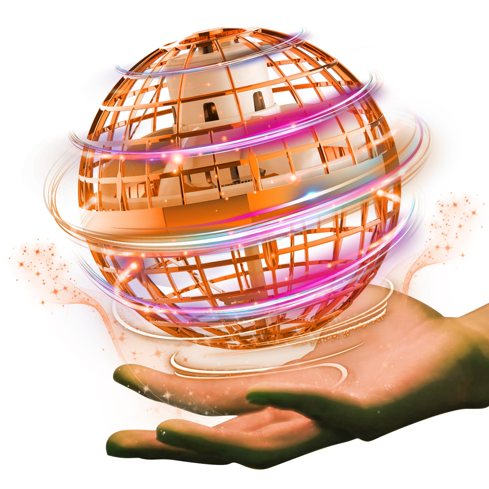 Гимама Летающий Шар Гиро Летающий Шар Игрушка НЛО Игрушка Бумеранг Спиннер со Светодиодными Огнями, Популярный Рождественский Подарок (оранжевый)