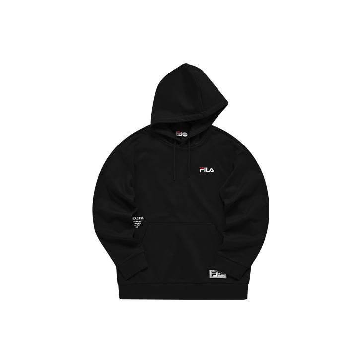 Fila Fusion Graphic Print Loose Fit American Hoodie Men hoodies Deep-Black T11M142214F-BK