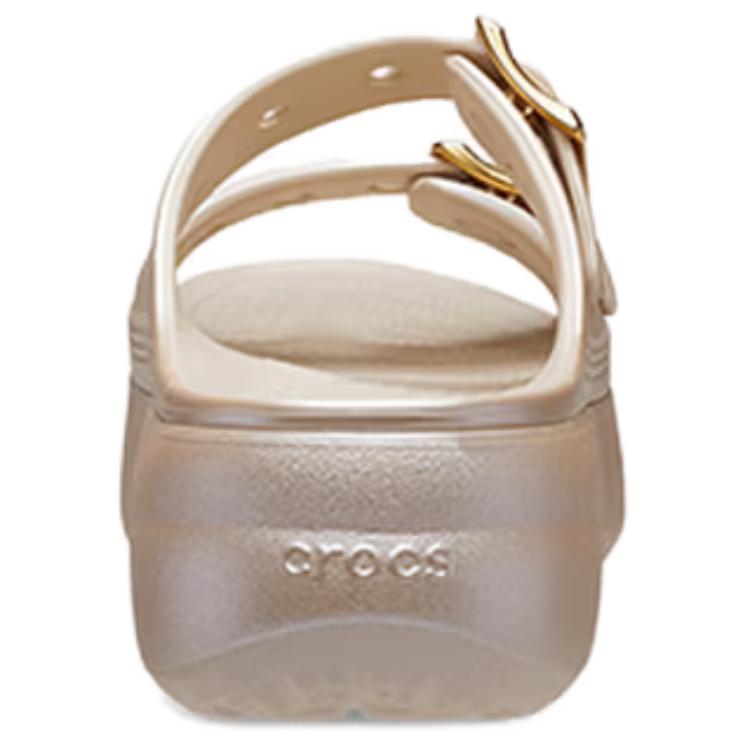 Crocs Classic Cloud Comfort Metal Buckle Slide Sandals Women Sandals Beige Gold 215552-2TC