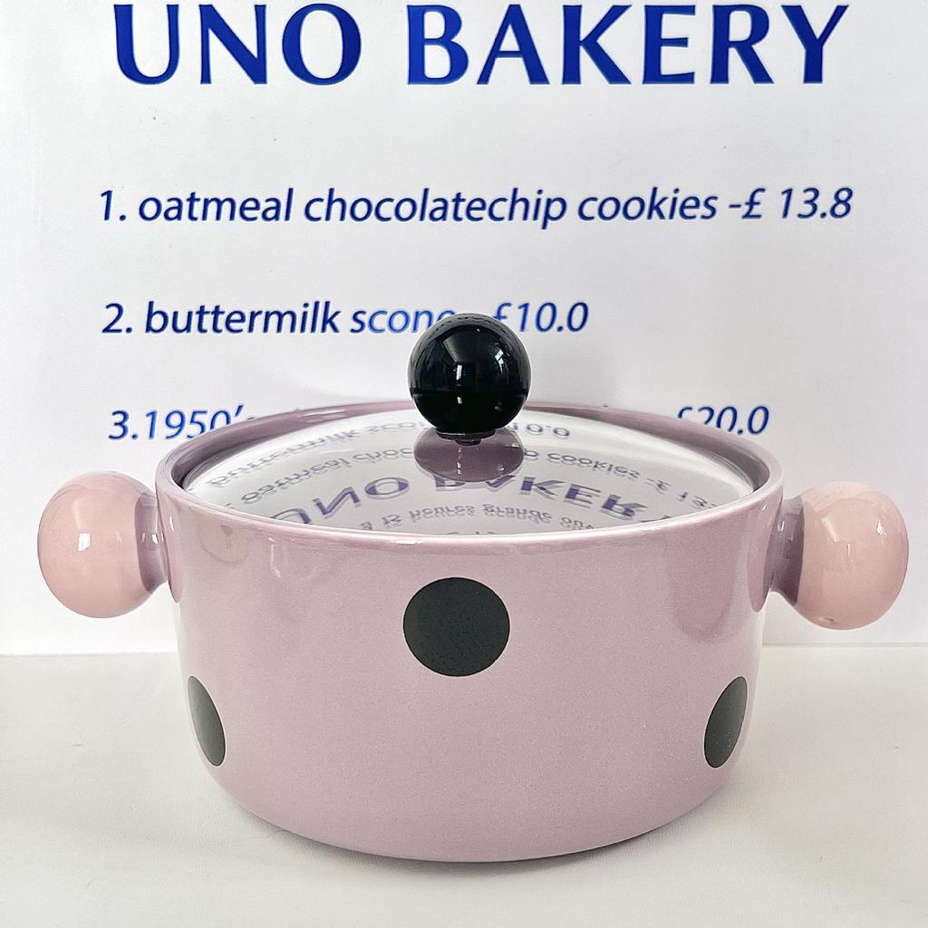 Give Girls Birthday Gifts, Cute Contrasting Colors, Polka Dots, Ceramic Instant Noodles Bowl with Lid, Girlfriend Practical Souvenir Gift Box.