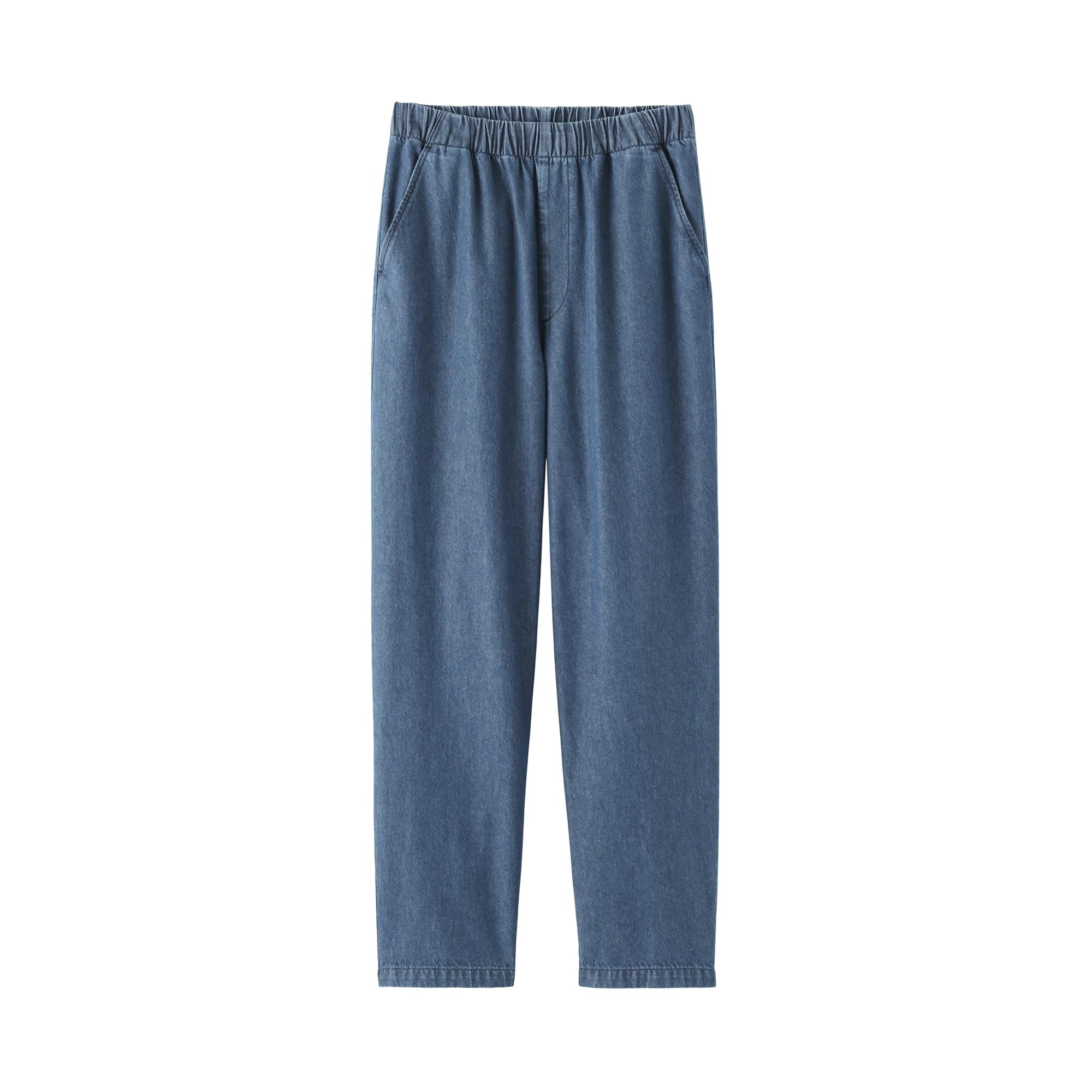 MUJI Washed Denim Easy Tapered XL Women s Pants, BE1VNA6S, Blue, синий
