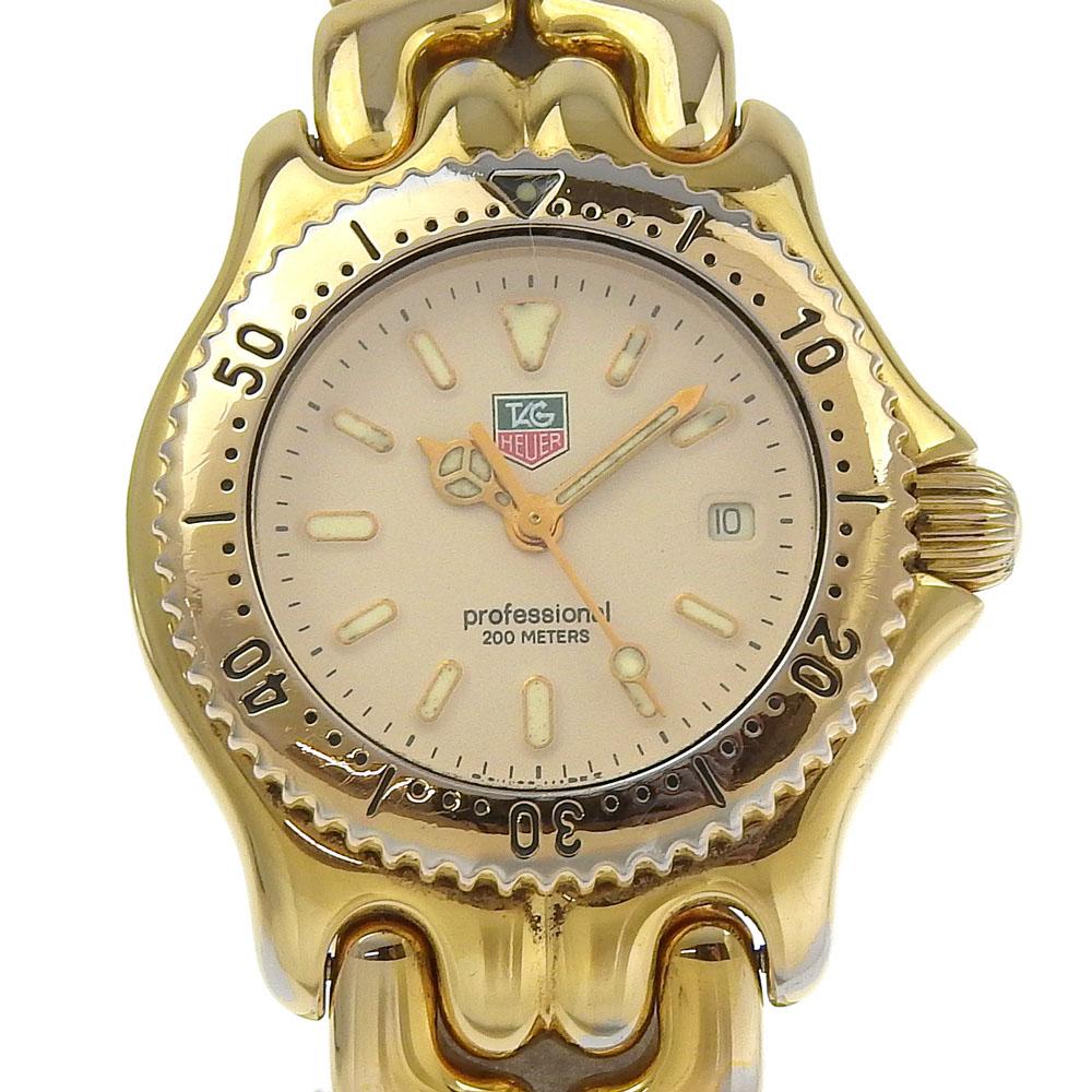 

TAG HEUER Celdate Watches S94.015 beigeDial Plated Gold/Stainless Steel Quartz Analog display Women Used