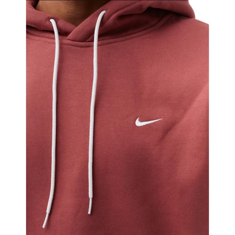 Nike Solid Color Drawstring Hoodie Pullover Men Tops Red DA0316-691
