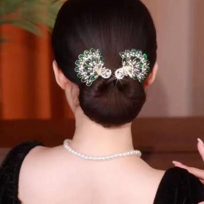 Peacock Shape Hair Clip Bun Maker Women Peacock Hairstyle Twist Multi-Functional Hair Curler Bun Maker Easy Fast Snap Roll Hair Tool for Long Hair