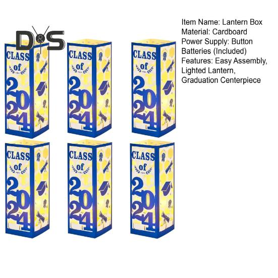 6 ks osvětlených maturitních dekorací, lucerny pro ročník 2025, maturitní dekorace s LED světlem pro maturitní večírek na vysoké škole a střední škole