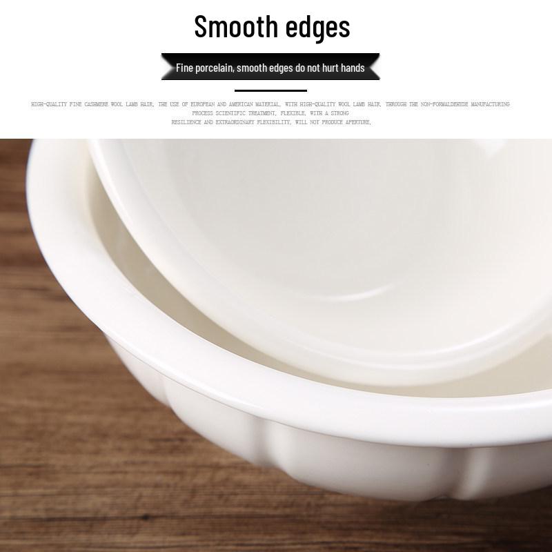 Creative Large Ceramic Soup Bowl - Thickened, Round, Restaurant & Household Tableware