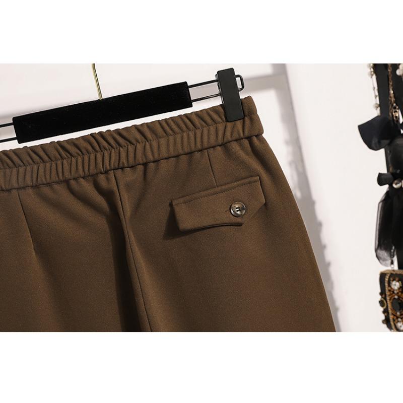 DIMANAF 2025 Autumn Plus Size Women Cothing Long Pants Harem Oversize Trousers Elastic Waist Vintage Casual Loose